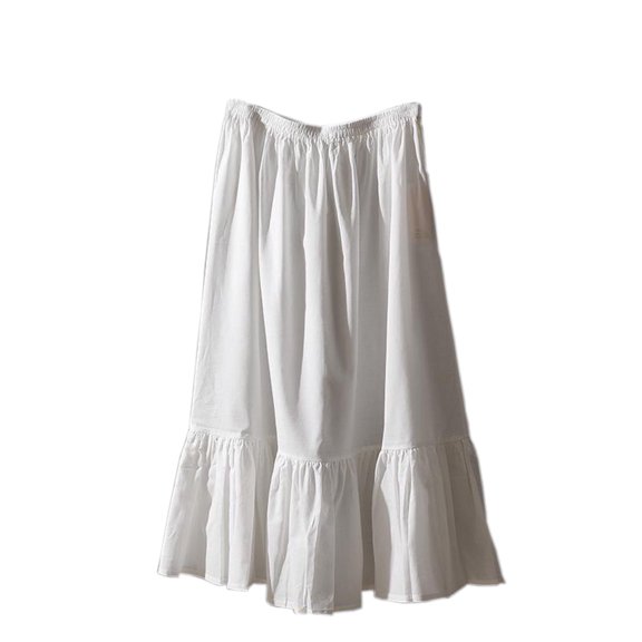YM YOUMU Women Ruffle Stitching Underskirt Large Hem Single-layer Petticoats