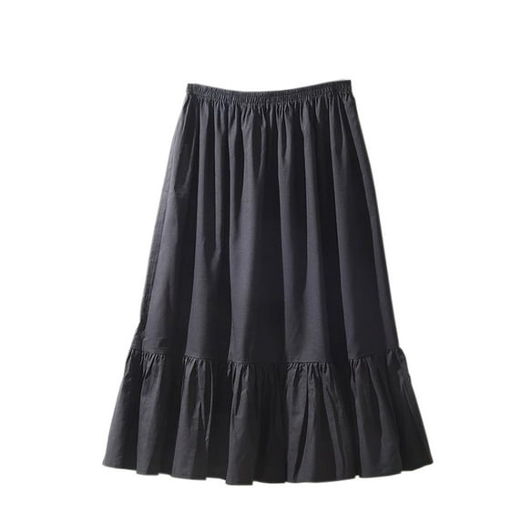 YM YOUMU Women Ruffle Stitching Underskirt Large Hem Single-layer Petticoats