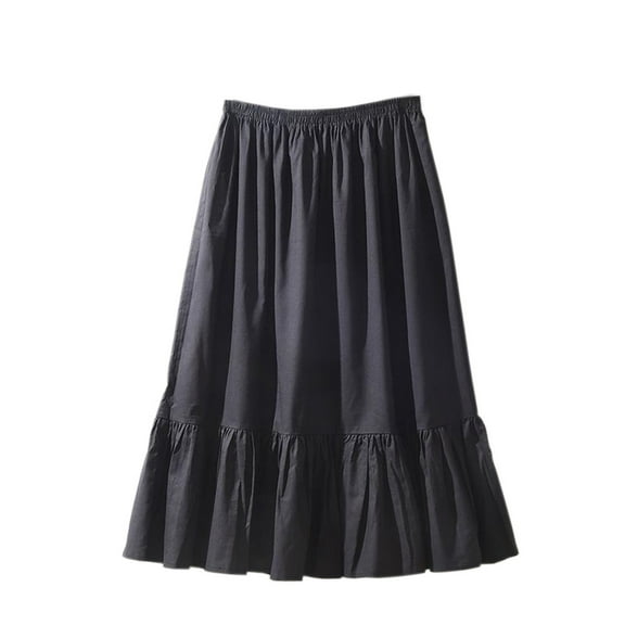 YM YOUMU Women Ruffle Stitching Underskirt Large Hem Single-layer Petticoats