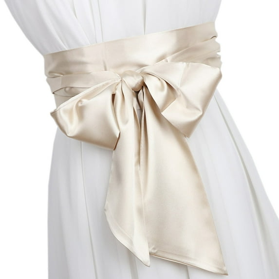 YM YOUMU Women Satin Wide Belt Faux Silk Waistband for Shirts Dress