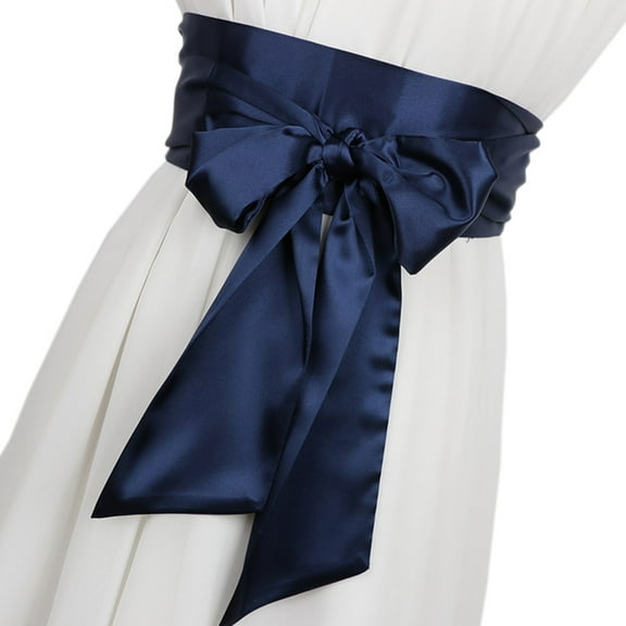 YM YOUMU Women Satin Wide Belt Faux Silk Waistband for Shirts Dress