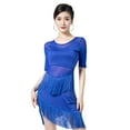 thumbnail image 1 of YM YOUMU Women Tassel Dance Dress Irregular Latin Tango Performance Dancewear, 1 of 5