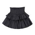 thumbnail image 1 of YM YOUMU Women's Shirred High Waist Tiered Layer Ruffle Hem A Line Short Mini Skirt, 1 of 5