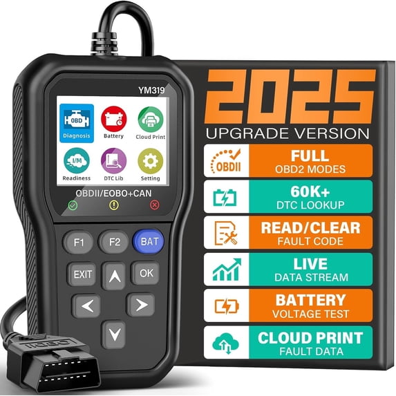 YM319 OBD2 Scanner Diagnostic Tool with Tester, Check Engine Fault Code ...