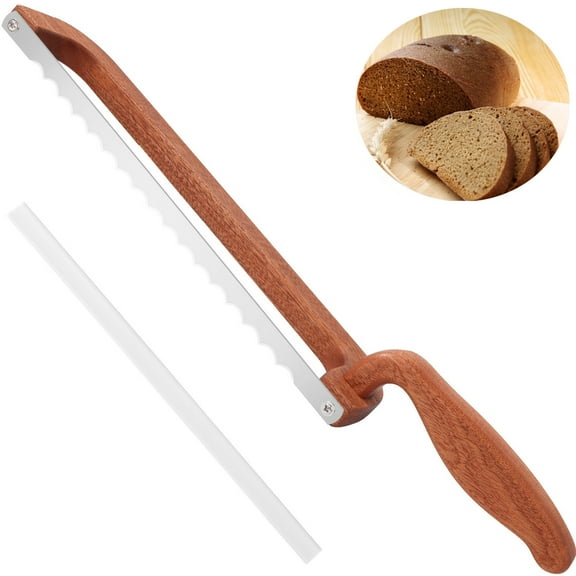 YMAM.LIGHT Bread Knife for Homemade Bread, Sourdough Bread Cutter, 15" Wooden Bread Bow Knife with Improved Grip, Easy to Cut Sourdough Bread, Baguettes and Fruits