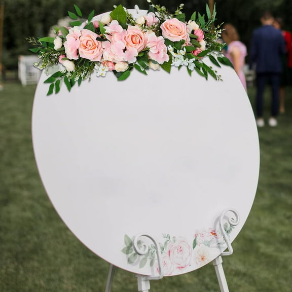 YMARPT 25.6inch Artificial Rose Peony Flower Swag, Front Door Peony Floral Arch Garland Swag, Hydrangeas Leaves Wreath, Fake Flowers Arrangements for Wedding Arch Front Door House Decor