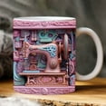 thumbnail image 1 of YMARPT 3D Sewing Mug, 3D Sewing Painted Mug, Creative Space Design 3D Quilting Ceramic Mug, Multi-Purpose Sewing Coffee Mug, Sewing Themed Coffee Cup for Quilter Loved Ones, 1 of 4