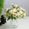thumbnail image 1 of YMARPT 5 Head Artificial Rose Flower, Single Branch Simulation Rose, Fake Rose Silk Flowers for Home Office Wedding Exquisite Decor, 1 of 6