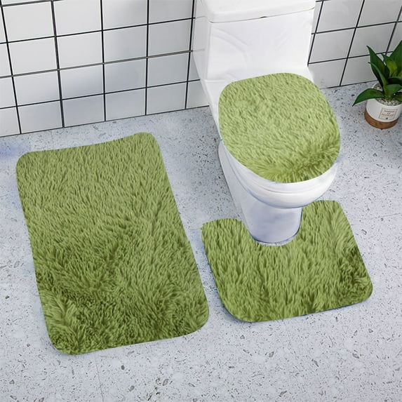 YMARPT Bathroom Carpet Sets 3 Pieces, Bath Rugs Set, Soft Non Slip Bathtub Carpet, Plush Soft Shower Bath Mat, Solid Color Bathroom Toilet Floor Mat, Plush Bath Mat for Bathroom, Tub, Shower