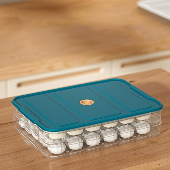 YMARPT Dumpling Organizer Freezer Box Refrigerator Organizer Bins,Food Storage Containers With Lids Dumpling Storage Box Layer Stackable Food Storage Tray Organizer F for Home Office Household Use