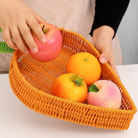 YMARPT Easter Carrot Shaped Rattan Storage Baskets, Carrot Shaped Fruit Basket, Handwoven Radish Shaped Fruit Basket, Easter Candy Dish Bowl for Easter Table Party Favors