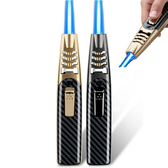 YMARPT Fire Blaze Lighter, Fireblaze Electric Lighter, Jet Torch Butane Lighter, Powerful Firepower Adjustable Dual-Arc Torch Lighter, Refillable Windproof Lighter for Candle Camping BBQ Kitchen