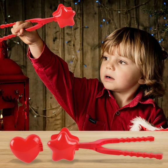 YMARPT Heart Shaped Snowball Maker Clips, Heart Shaped Snowball Maker, Winter Snowball Maker Clips, Snow Ball Maker Clamps, Winter Snowball Maker Toys for Outdoor Activities Fights Tools