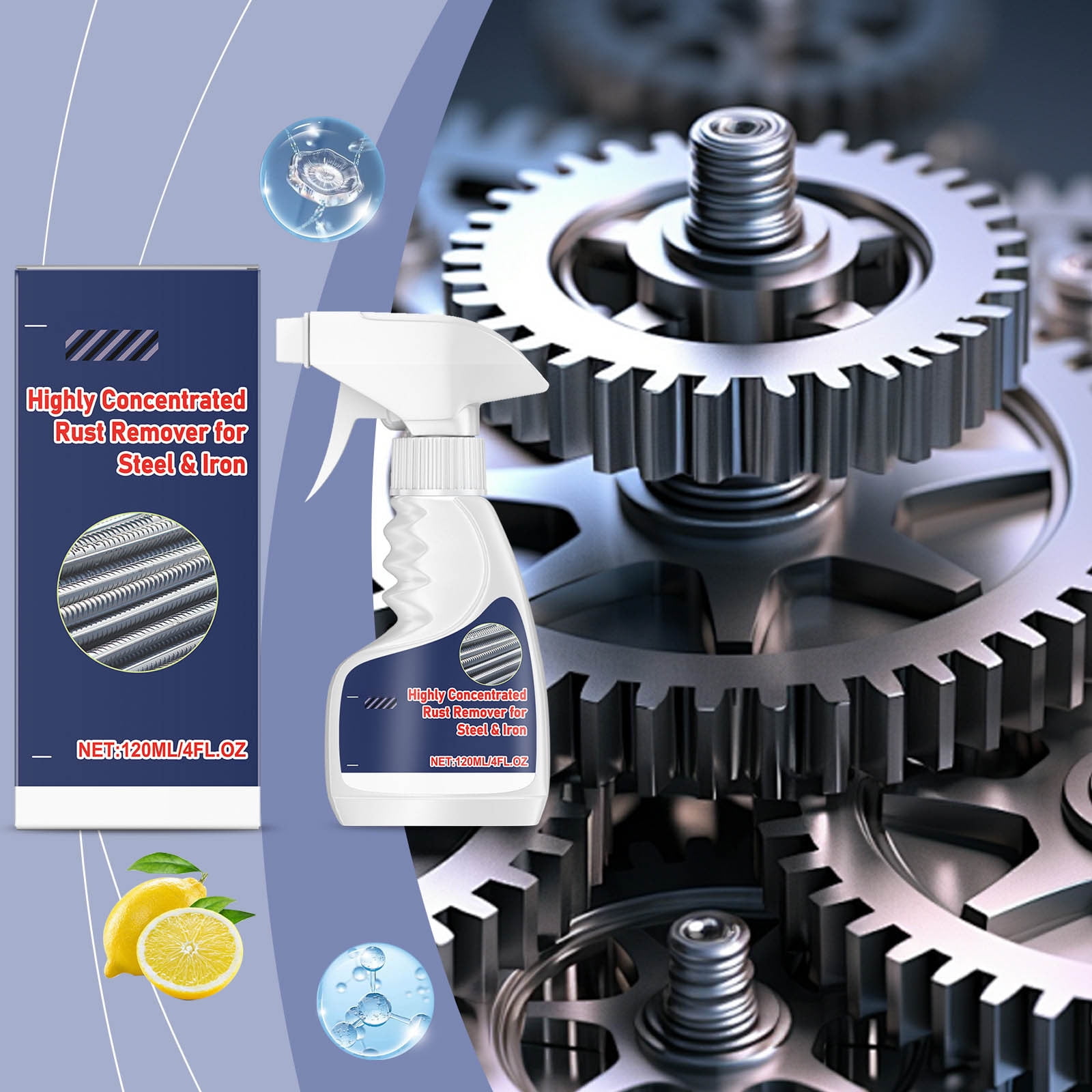 YMARPT Heavy-Duty Metal Rust Remover, Highly Concentrated Rust Remover ...