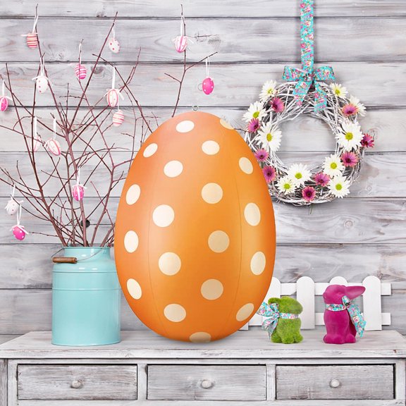 YMARPT Inflatable Easter Eggs Decorations 16/24Inch, PVC Inflatable Easter Ornaments Ball, Colorful Inflatables Blow Up Easter Egg Ornaments for Easter Garden Lawn Porch Home