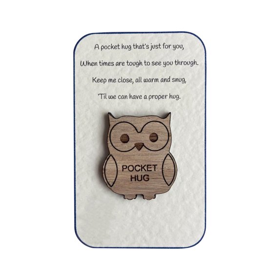 YMARPT Mini Wooden Hugging Sign, Little Hug Wooden Heart Pocket Hug Token Gift, Wooden Card Wooden Bag Hugging Gift, for Father Party Crafts Ornaments