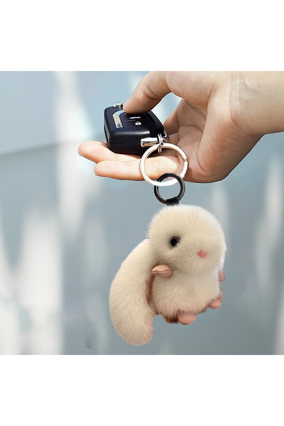 Soft Fluffy Rabbit Keychain Cute Plush Bunny Key Rings, Cute Long Ears Rabbit Bunny keychain, Stuffed Rabbit Keychain, Fluffy Rabbit Key Ring