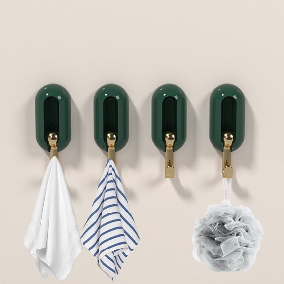 YMARPT Universal Wall Hanging Hook Wall Hanging Hanger Wood Bathroom Hook Pasted 0n The Door Cabinet Wardrobe Entrance (4 PC) for Home Office Household Use