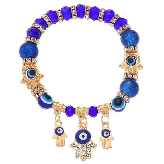 YMCSTONEMA 1-Piece Gold tone Hamsa Hand & Evil Eye Hand Bracelet for Women Protection Jewelry Evil Stackable Boho Bracelet for Easter Gift Monday's Day