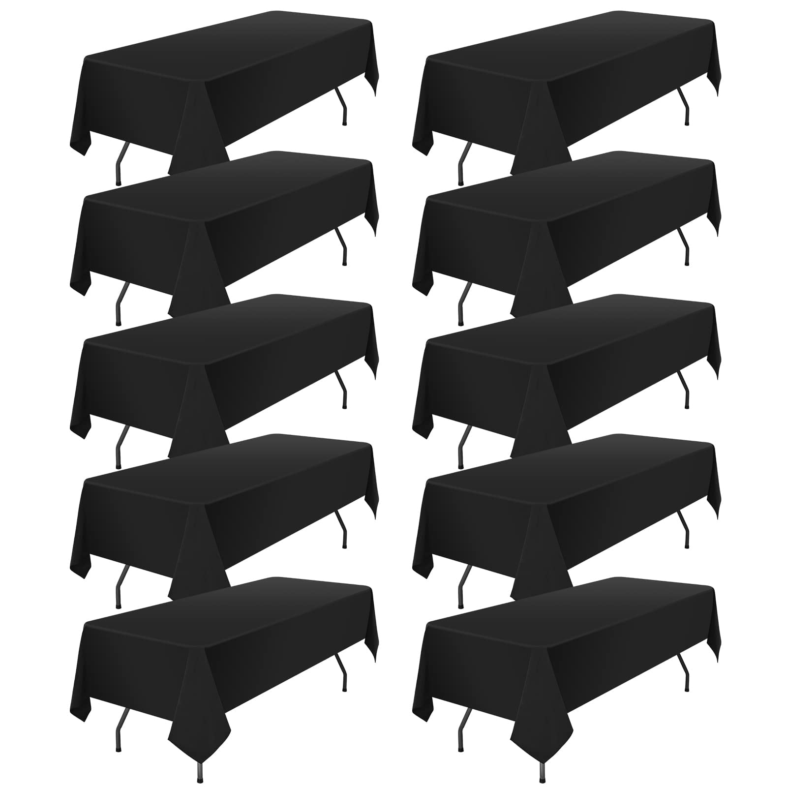YMHPRIDE 10 Pack Polyester Tablecloth for 6 Foot Rectangle Tables,60 ...