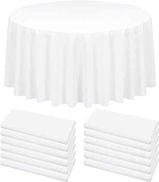 90” Round white tablecloths offers 12 available