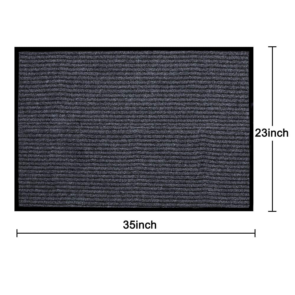 YMHPRIDE Heavy Duty Large Grey Striped Floor Door Mats Entryway Mats