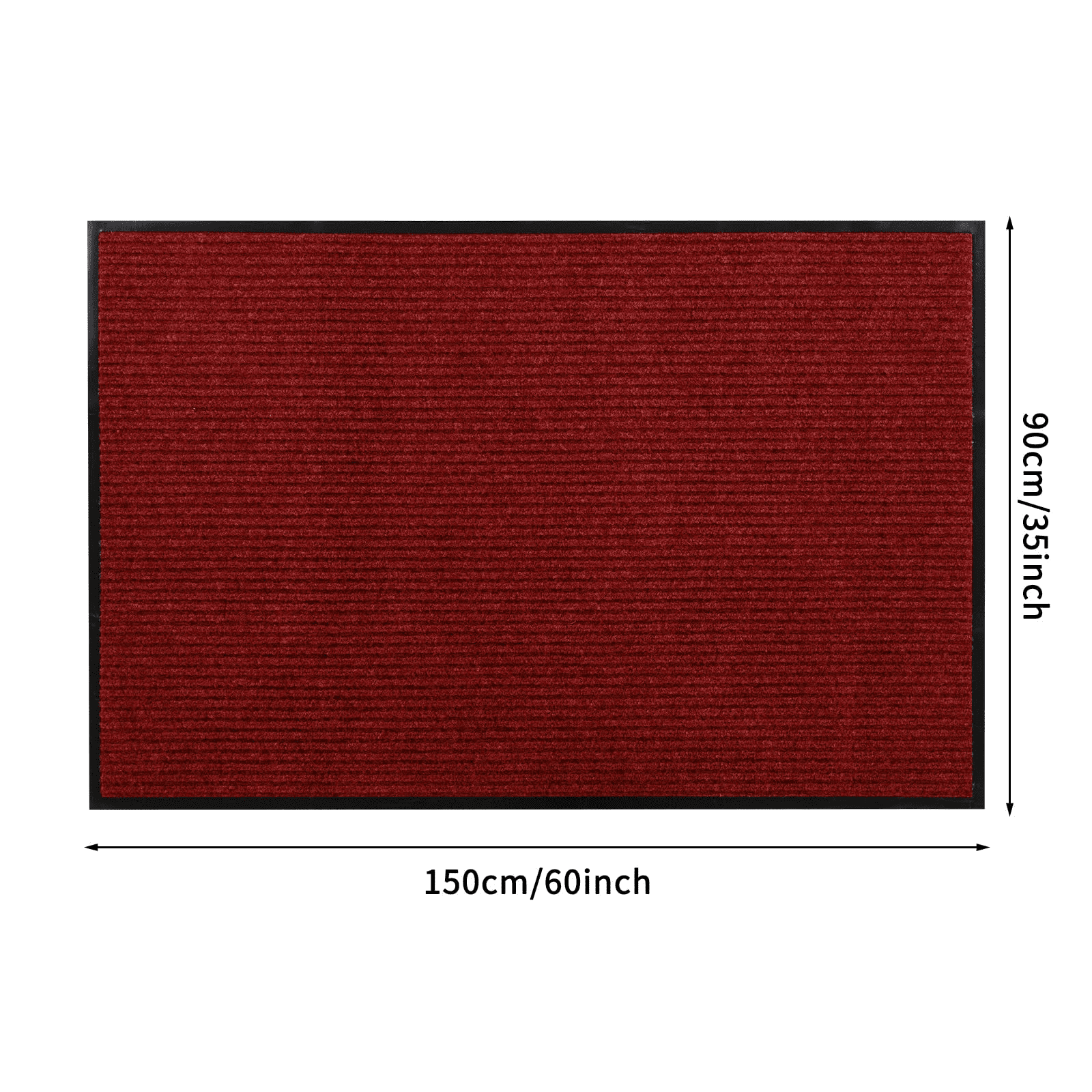 YMHPRIDE Heavy Duty Large Outdoor Indoor Entrance Doormat Red Waterproof Low Profile Entrance