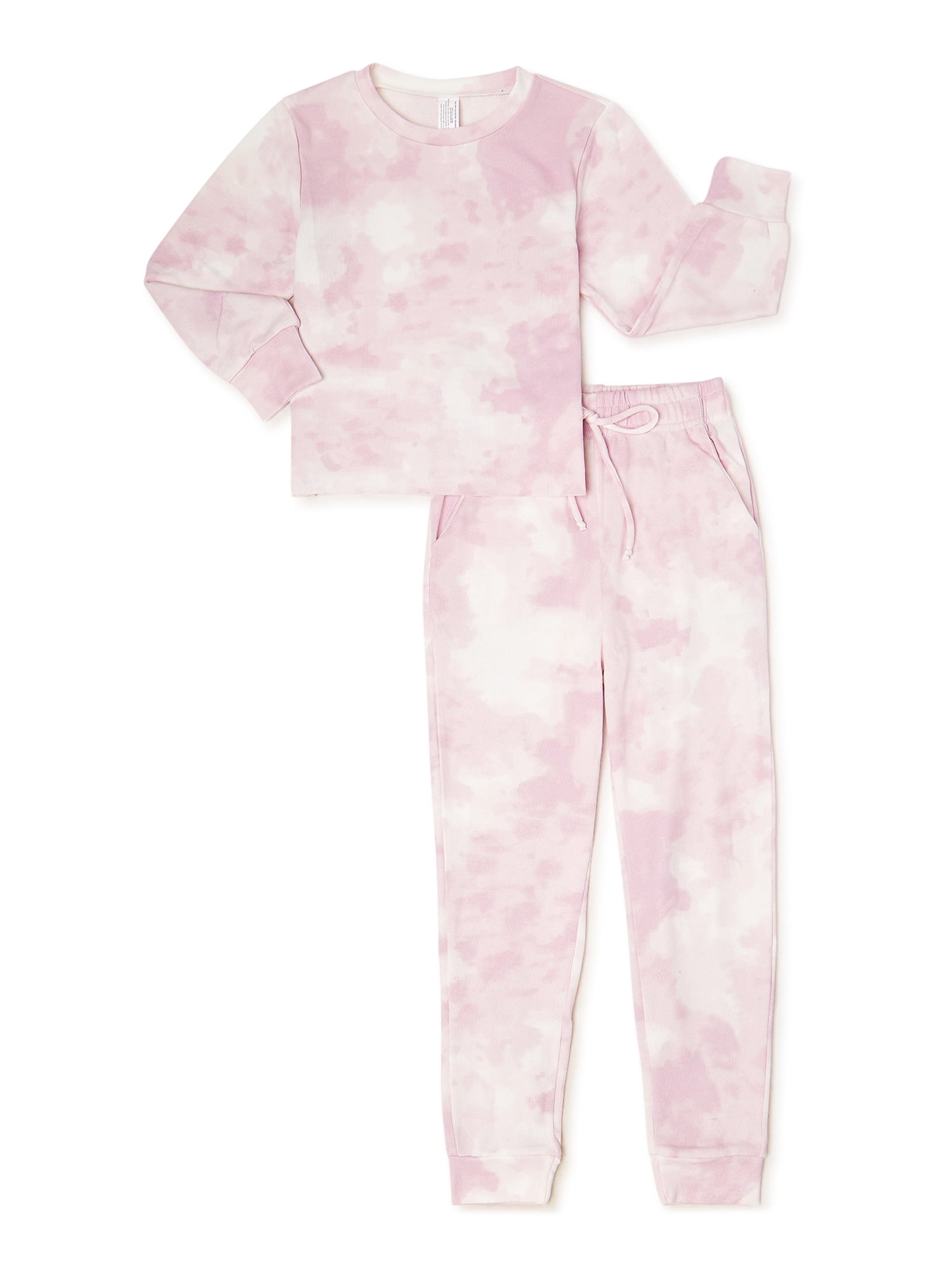 YMI Girls Printed Crewneck and Joggers Active Set, 2 Piece, Sizes 7-16