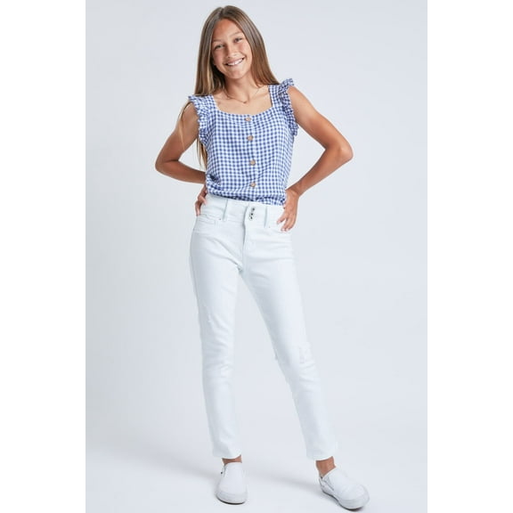 YMI Jeans Girls 3 Button Essential Skinny Jeans With Faux Front Pockets