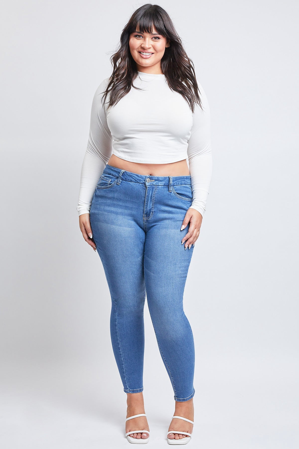 YMI Women's High Rise Super Flare Jeans - Wannabettabutt Stretch Denim For A Curvy Fit - View #6