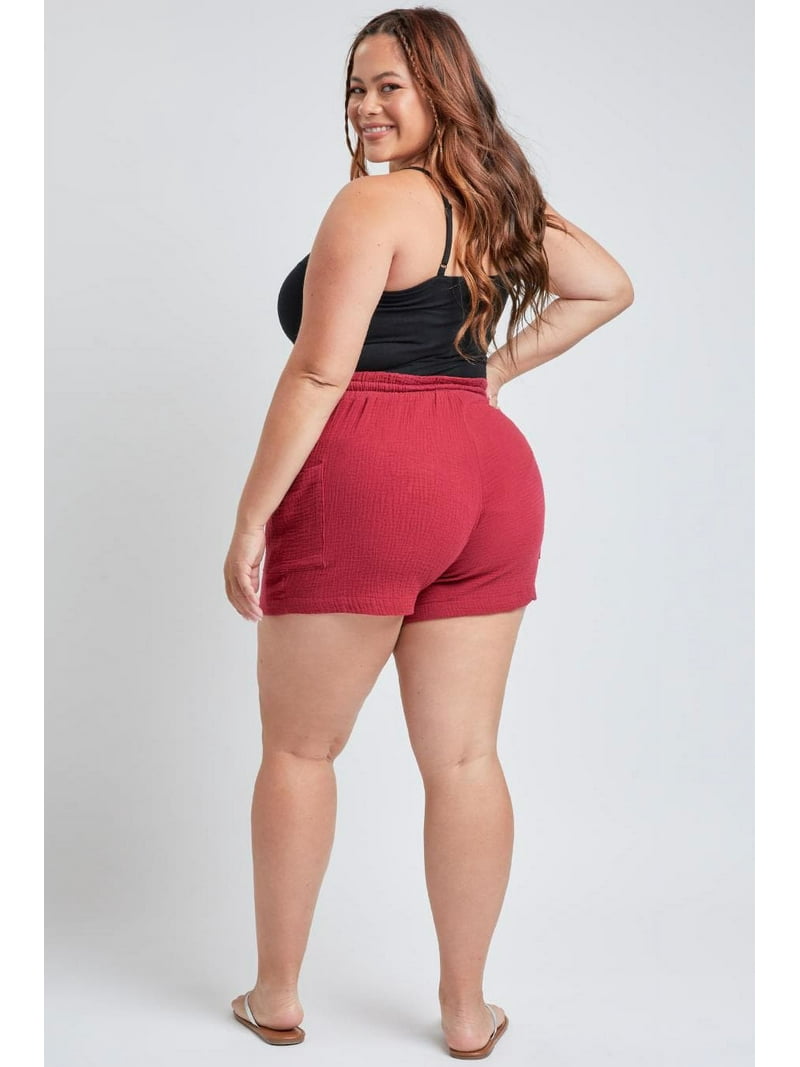 YMI Jeans Plus Size Women's Cotton Shorts With Side Patch