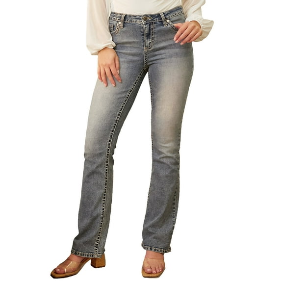 YMI Jeans Premium Heavy Stitch Mid-Rise Bootcut Jeans