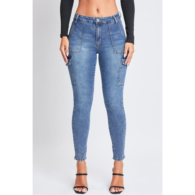 YMI Jeans Women's High Rise Skinny Cargo Jeans - Walmart.com