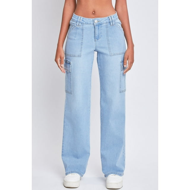 YMI Jeans Women's Low Rise Relaxed Cargo Jeans - Walmart.com