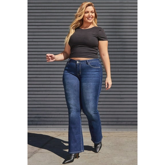 YMI Jeans Women´s Plus Size Sustainable Mid Rise Boot Cut Jeans