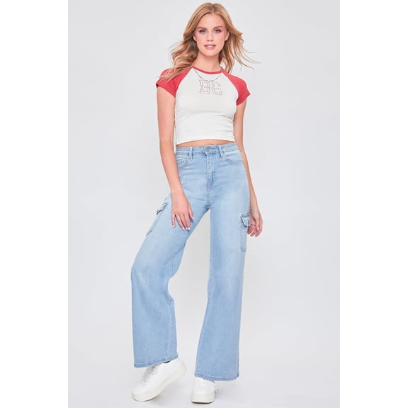 High Rise Skater Cargo Wide Leg Jeans- FG