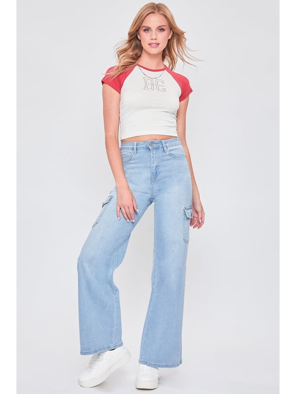 High Rise Skater Cargo Wide Leg Jeans- FG