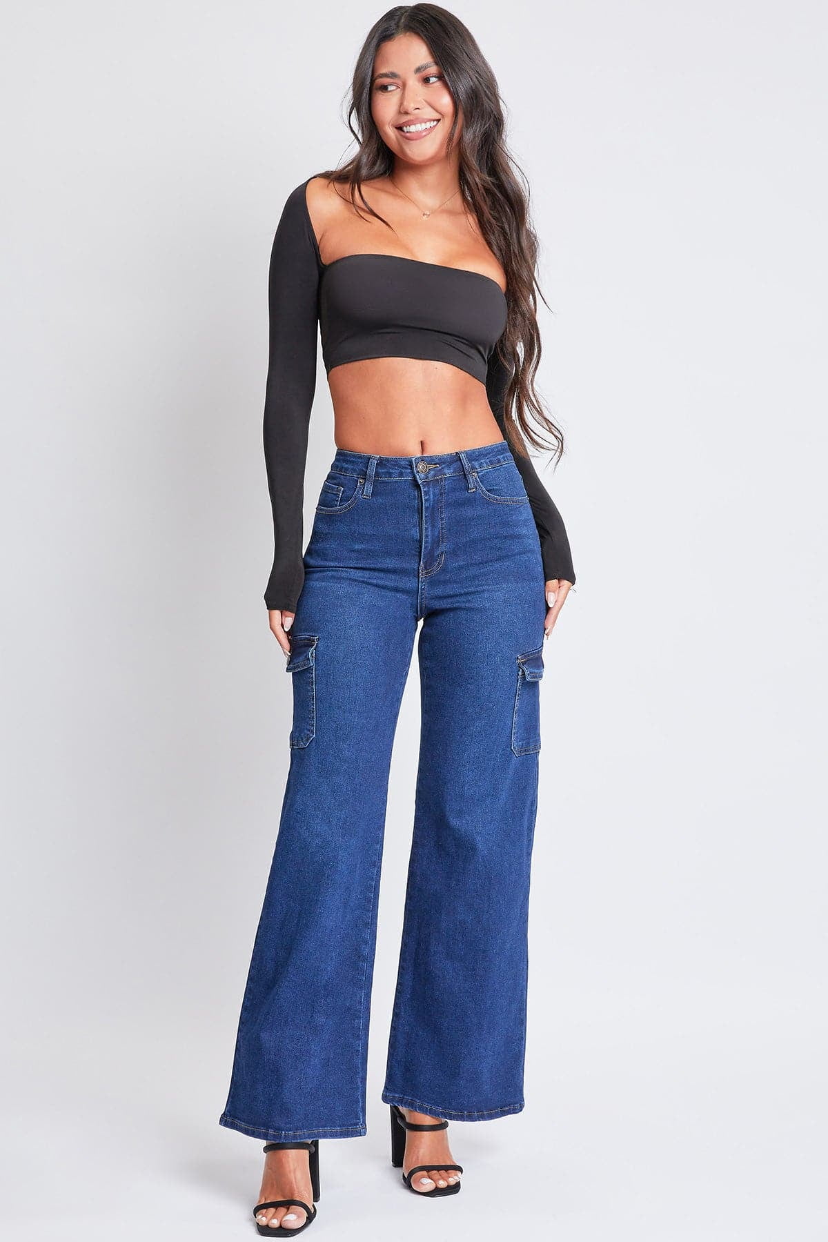 YMI Jeans Women's Skater Cargo Wide Leg Jeans