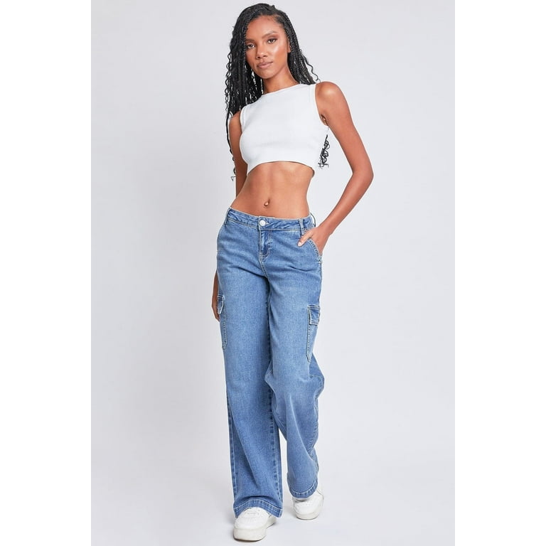 Women's Low-Rise, Long, Stretchy Waist, Straight Leg Cargo Women's Low-Rise, Long, Stretchy Waist, Straight Leg Cargo
