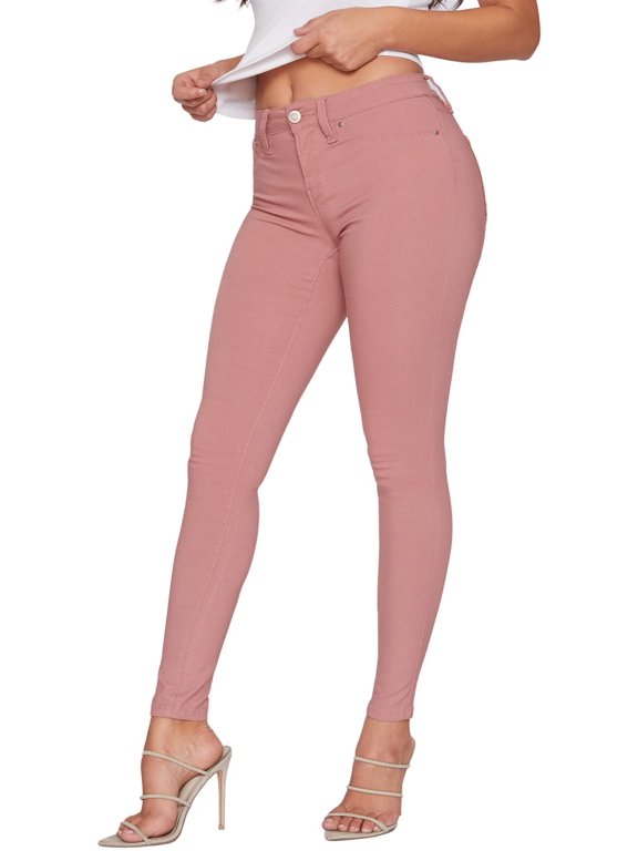 Women's Junior Hyperstretch Forever Color Mid-Rise Skinny Jean 2X, Canyon Rose