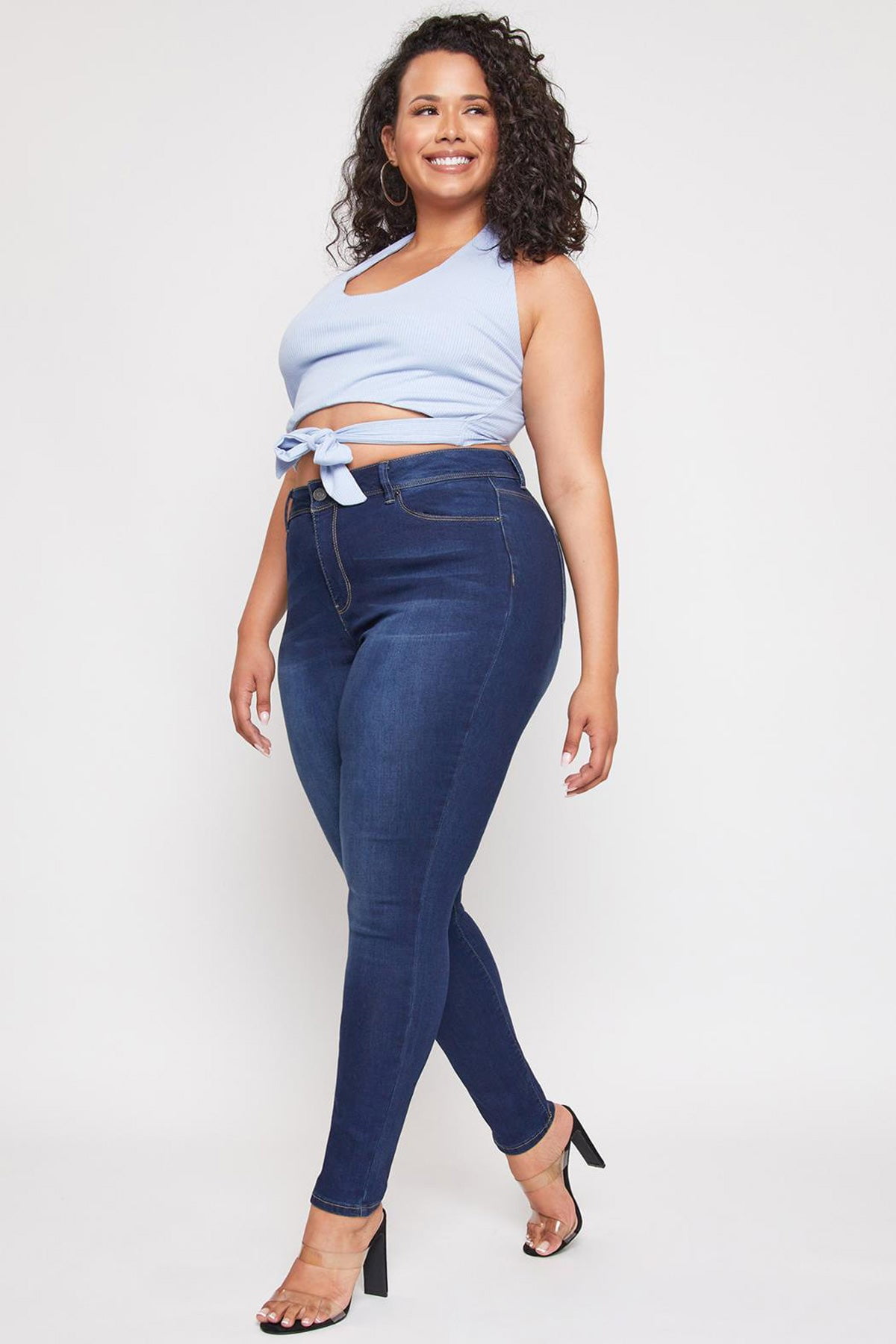YMI Women's Plus Size High Rise Skinny Jeans