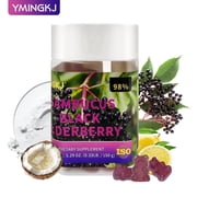 YMINGKJ ISO Certified Black Elderberry Gummies 98% Sambucus with Coconut Oil for Holistic Health