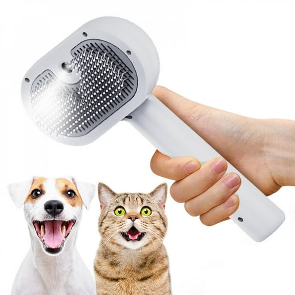 YMJ 3-in-1 Steam Cat & Dog Brush – Anti-Static Grooming Tool for Long & Short Hair Pets