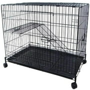 YML GROUP YML 2 Level Ferret Cat Chinchilla Cage Crate, Black