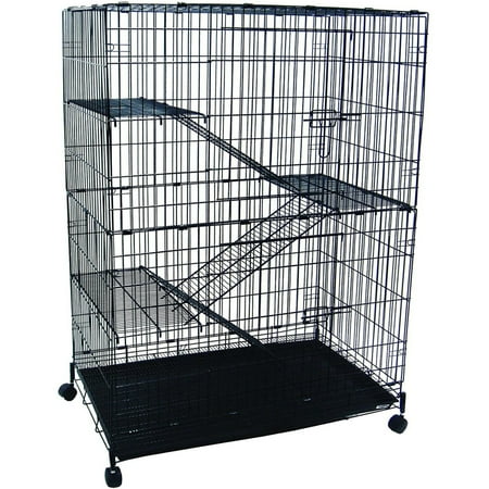 YML 4 Levels Small Animal Chichilla Cat Ferret Cage In Black