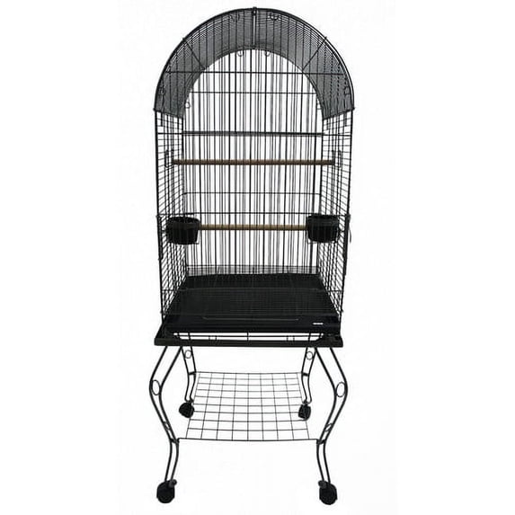 YML 600ABLK 20-Inch Dometop Parrot Cage with Stand