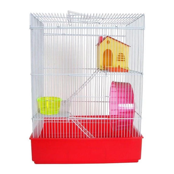 YML AH820RD 3-Level Hamster Cage, Red