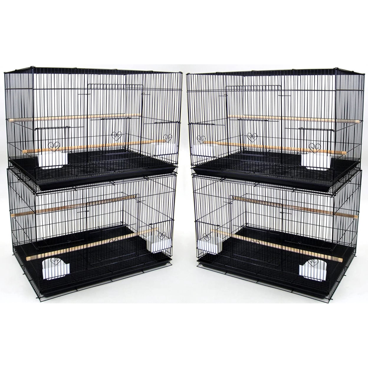 YML Lot of 4 Medium Breeding Cages, Black