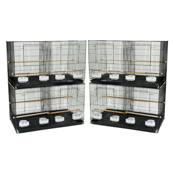 YML Lot of 4 Medium Breeding Cages with Divider, Black