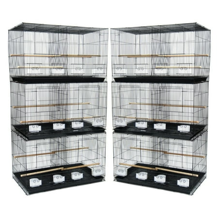 YML Lot of 6 Small Breeding Cages with Divider, Black